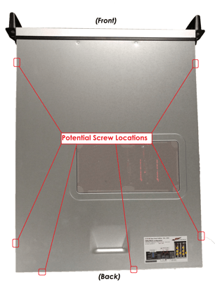 Screw locations on AATD computer chassis