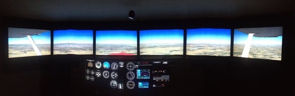 Picture of a Redbird FMX with Display Configuration Version 1, 22 inch monitors with all displays at the same height