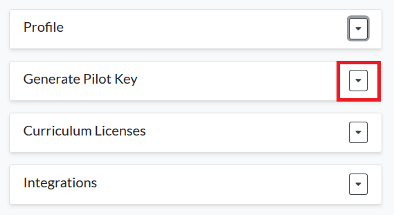 Generate Pilot Key button