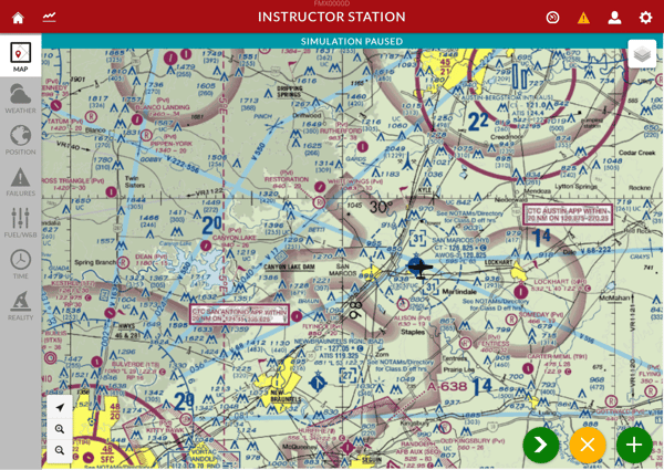 Instructor Station default screen - map