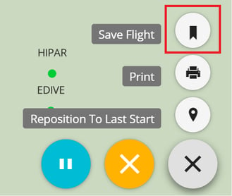 Save Flight icon highlighted