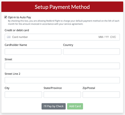 Setup Payment Method