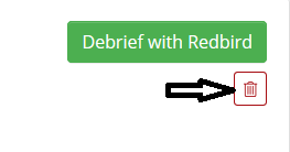 Delete Debrief button highlighted