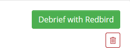 Debrief with Redbird button