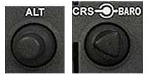 ALT single knob & CRS-BARO dual knob